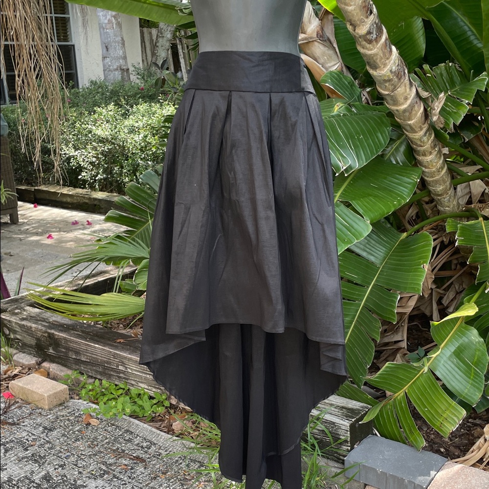 double platinum high low drop waist statement skirt
